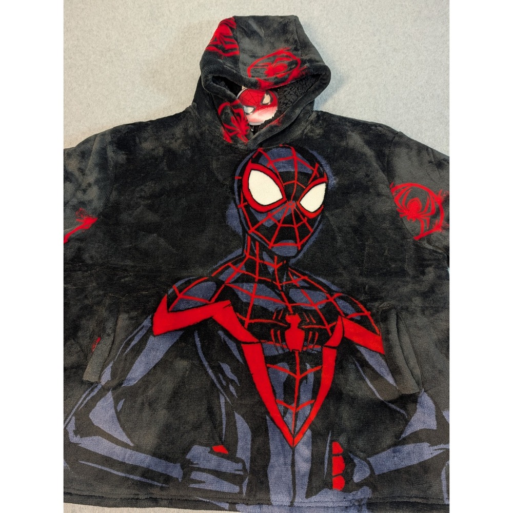 Marvel Spider-Man Miles Morales Wearable Blanket Hoodie Plush Fleece One Size - Picture 4 of 10